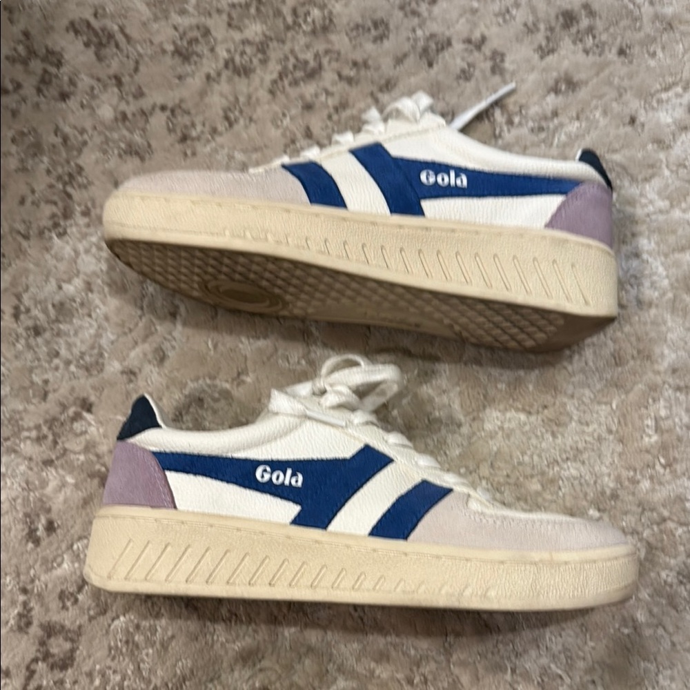 Gola White and Blue Athletic Shoes